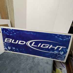 Bud Light Beer Metal Aluminum Sign Garage Bar Budweiser 2008 35x15